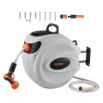Enrouleur tuyau arrosage mural - vevor - 40 m x 12 mm - dévidoir de tuyaux deau rétractable - avec support ... Enrouleur tuyau arrosage mural - vevor - 40 m x 12 mm - dévidoir de tuyaux deau rétractable - avec support ...