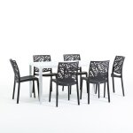 Ensemble de salle � manger - thomas - table en fer - 6 chaises dafne - design moderne - ext�rieur