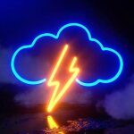 Enseigne lumineuse au non led dcorationcloud led neon light lightning neon sign aliment par batterie ...