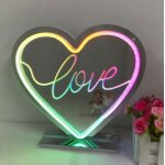 Enseigne n�on led coeur love d�coration saint valentinmariage