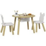 Ensemble 1 table ronde 2 chaises - aiyaplay - pour enfant 3 pices - dossier en forme dours activits ...
