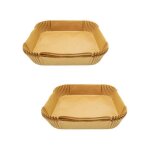 Ensemble de 100 moules en papier pour air fryer carr�s 20 cm fackelmann divers