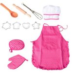 Ensemble de 11 pices de chef pour enfants jeu de cuisine pour enfants tabliers de ptisserie gant de ...