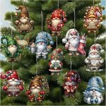 Ensemble de 12 décorations de sapin de noël nains en bois nouveaux kits dornements à suspendre pour sapin ... Ensemble de 12 décorations de sapin de noël nains en bois nouveaux kits dornements à suspendre pour sapin ...