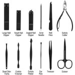 Ensemble de 12 pi�ces - kit de manucure - p�dicure en acier inoxydable - coupe - ongles kit de soins ...