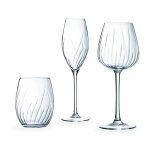 Ensemble 12 verres � pied et verres � eau swirly - cristal darques