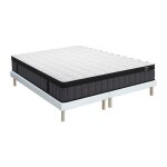 Ensemble 180 x 200 cm sommier tapissier + matelas hybride ressorts ensach�s 7 zones et gel � m�moire ...