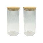 Ensemble de 2 boites de conservation en verre 2 litres avec couvercle en bambou fackelmann eco friendly ... Ensemble de 2 boites de conservation en verre 2 litres avec couvercle en bambou fackelmann eco friendly ...