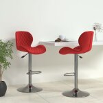 Ensemble de 2 chaises de bar / tabourets de bar - uu - rouge bordeaux velours 48 x 51 x (89 - 111)cm ...