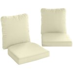 Ensemble de 2 coussins d'assise avec dossier - outsunny - confortable respirant - housse amovible - extrieur ...