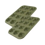 Ensemble de 2 moules � muffins 12 empreintes 38 x 26 cm zenker green vision