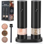 Ensemble de 2 moulins � poivre et sel �lectriques rechargeables usb r�glables avec socle de rangement ...