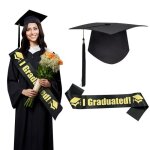 Ensemble de 2 pices de bonnet de bachot et de ruban dexamen ruban de remise des diplmes et bonnet de ...