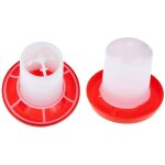 Ensemble 2 pi�ce - mangeoire et abreuvoir pour poules - seau dalimentation avec poign�e - distributeur ...