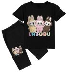 Ensemble 2 pièces t - shirt manches courtes enfant ecelen labubu - noir Ensemble 2 pièces t - shirt manches courtes enfant ecelen labubu - noir