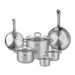 Ensemble de 2 po�les de cuisson 24 et 28 cm et 4 faitouts 12 14 20 et 26 cm elo profi citrin