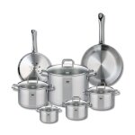 Ensemble de 2 po�les de cuisson 24 et 28 cm et 5 faitouts 12 14 16 20 et 26 cm elo profi citrin