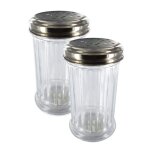 Ensemble de 2 saupoudreuses � parmesan et sucre glace en verre 13 cm fackelmann