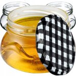 Ensemble de 20 bocaux en verre 300ml avec couvercles treillis noir 82mm