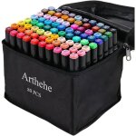 Ensemble de 262 marqueurs de dessin feutres � alcool twin tips marqueur