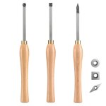 Ensemble de 3 ciseaux � bois - duoku - outils de tournage � pointe en carbure - avec lames en acier bo�te ...