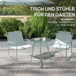 Ensemble de 3 meubles de balcon bistro avec 1 table et 2 chaises mobilier de jardin en maille verte pour ...