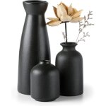 Ensemble de 3 petits vases en c�ramique noire pour la d�coration style boh�me moderne vases d�coratifs ...