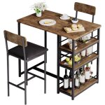 Ensemble 3 pi�ces 1 table et 2 chaises ensemble table haute et chaisesstyle vintagepour bar ou cuisine ...