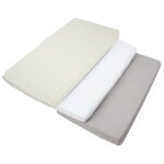 Ensemble 3 pi�ces de drap housse pour lit b�b� 120x60 cm 100 % coton pour matelas b�b� carreaux medi ...