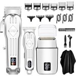 Ensemble de 3 pices pour hommes comprenant un tondeuse et un rasoir quip dun cran led et accompagn ...
