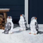 Ensemble de 3 pingouins de nol en acrylique avec trompette lumineuse dcoration de nol dcorations ...