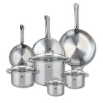 Ensemble de 3 po�les de cuisson 24 28 et 32 cm et 4 faitouts 14 16 20 et 26 cm elo profi citrin