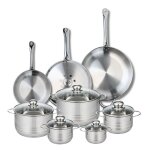 Ensemble de 3 poêles de cuisson 24 28 et 32 cm et 5 faitouts 12 14 16 20 et 24 cm elo profi brillant Ensemble de 3 poêles de cuisson 24 28 et 32 cm et 5 faitouts 12 14 16 20 et 24 cm elo profi brillant