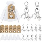 Ensemble de 30 porte - cls sachets cadeaux blancs et tiquettes kraft