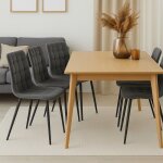 Ensemble de 4 chaises mira pour cuisine / salon profiles en velours gris