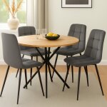 Ensemble de 4 chaises nel pour cuisine / salon profiles en velours gris