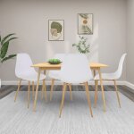 Ensemble de 4 chaises de salle � manger en plastique blanc