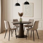 Ensemble de 4 chaises vox pour cuisine / salon cappuccino en velours profiles