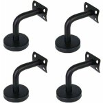 Supports de main courante - largeight - acier inoxydable - lot de 4 - noir - intérieur & extérieur Supports de main courante - largeight - acier inoxydable - lot de 4 - noir - intérieur & extérieur