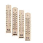 Ensemble de 4 thermomètres intérieur et extérieur en bois fackelmann tecno Ensemble de 4 thermomètres intérieur et extérieur en bois fackelmann tecno