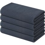 Torchons de cuisine - moosfor - 4 pices - schage rapide - 41 x 64 cm - gris fonc