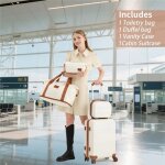 Ensemble de 4 valises rigides pour voyage - cabine 55cm (serrure tsa) + vanity case portatif + sac de ... Ensemble de 4 valises rigides pour voyage - cabine 55cm (serrure tsa) + vanity case portatif + sac de ...