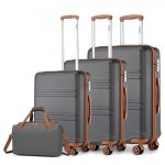Kono set de 4 valises de voyage rigide lgere valise (51. 5 / 65 / 75cm)  4 roulettes avec serrure tsa ...