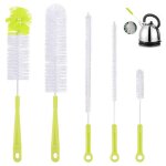 Ensemble de 5 brosses � nettoyer bouteilles - long manche - pour bouteilles deau lait � col �troit sport ...