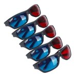 Ensemble de 5 lunettes 3d anaglifi de rouge de noir de bleu et de noir cadre la taille de ladulte