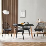 Ensemble 5 pices 1 table 4 chaises cuisine ensemble table et chaises pour salle  manger design lgant ...
