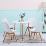 Ensemble 5 pices 1 table blanche 4 chaises blanches cuisine ensemble table et chaises pour salle  manger ...