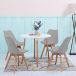 Ensemble 5 pi�ces 1 table blanche 4 chaises grises cuisine ensemble table et chaises pour salle � manger ...