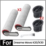 Ensemble de 5 rouleaux de brosse et de filtre hepa pour aspirateurs secs et humides sans fil pour dreame ...