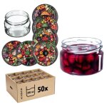 Ensemble de 50 bocaux en verre kadax 250ml avec couvercles motifs l�gumes